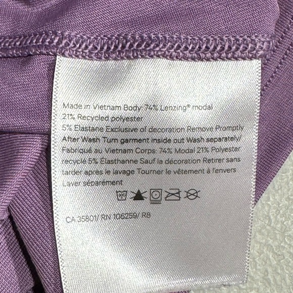 Lululemon Womens Crew Top 8 Side Cinch Long Sleeve Purple Relax Fit Breathable - Picture 11 of 12